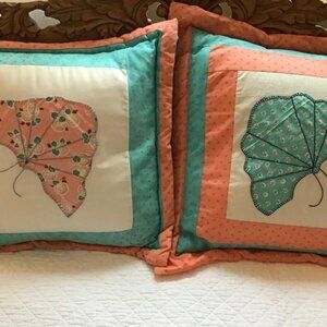Pillows Vintage 16 x 16 Granny Core Butterfly Embroidered Whimsical Throw Pillow